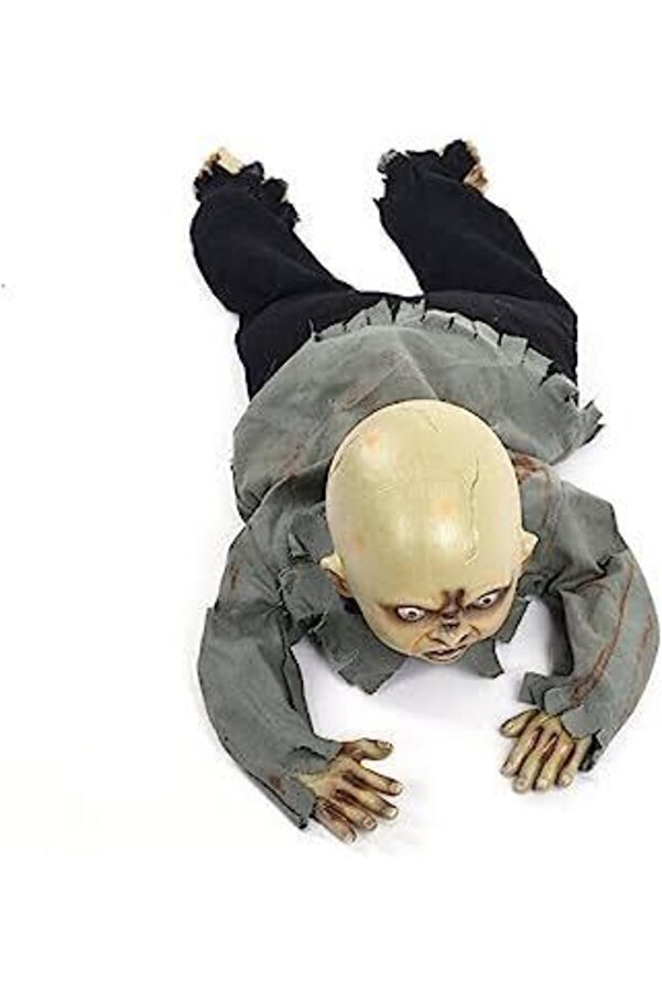 Go İthalat Sesli̇ Işıklı Ve Sensörlü Yerde Emekleyen Hareketli̇ Bebek Hayalet Zombi̇ Dekor 30X85 Cm (4072)