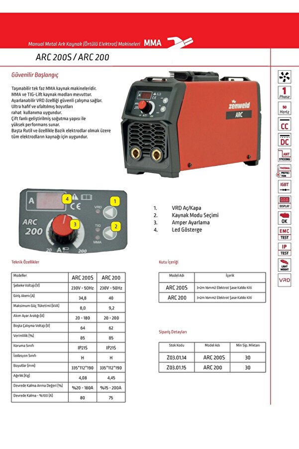 Zenweld Arc 200S Kaynak Makinesi