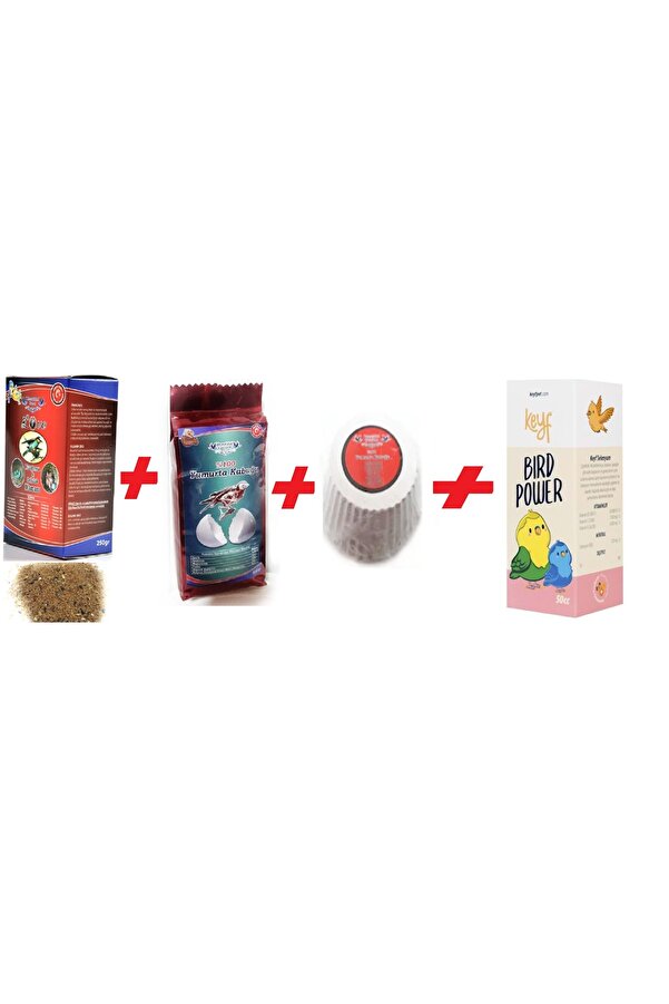 Beauti̇full Muhabbet Kuşları Içi̇n Kızıştırma & Dölülük Maması 250Gr+Yumurta Kabuğu 250 Gr+ Kızıştırıcı Vi̇tami̇n