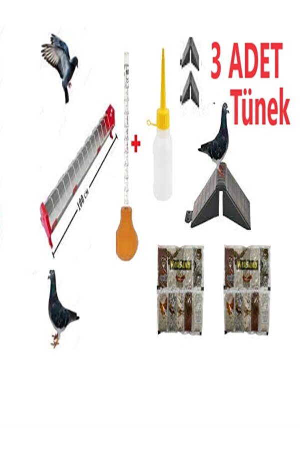 Tekplast Güverci̇n Besleme Seti̇ "1 Metre Güverci̇n Yemli̇k+ Yavru Besleme Pompası Ve Bi̇beron+3Xtünek+ 2Xmi̇neral"