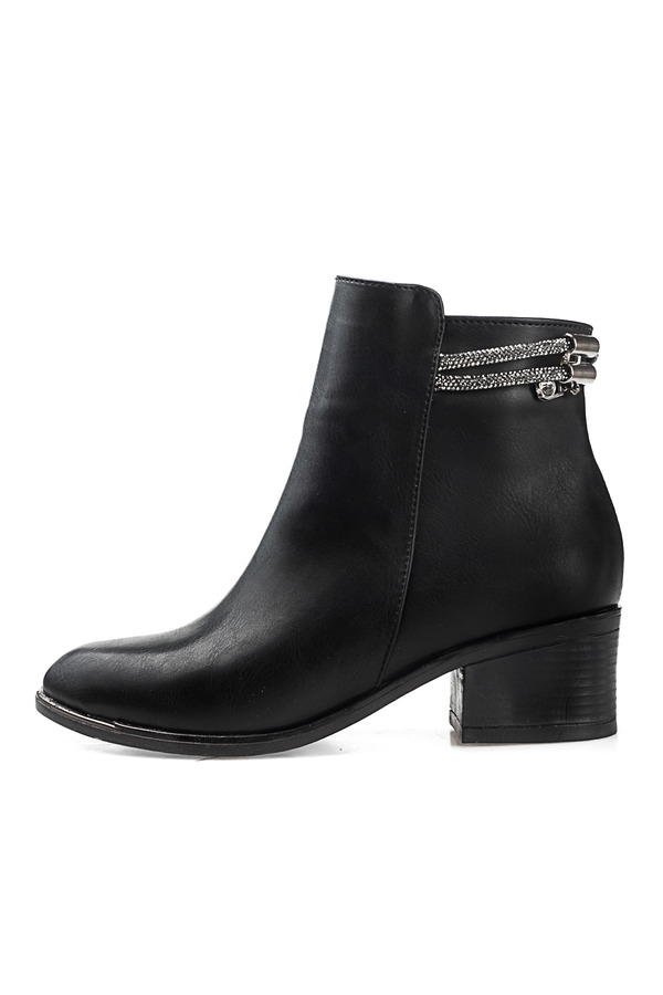 Li̇o Shoes Venüs Kadın Taşlı Si̇yah Fermuarlı Bot