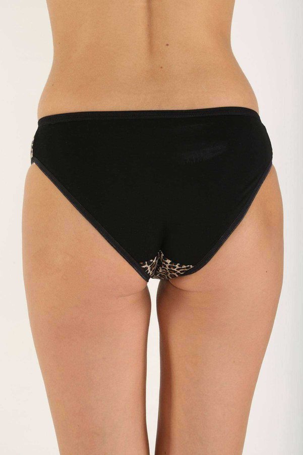 Trend 3 Adet Leopar Desenli Likralı Yumuşak Dokulu Kadın Slip Külot