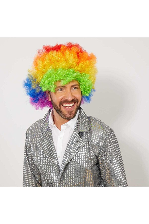 Go İthalat Rengarenk Kıvırcık Afro Bonus Peruk