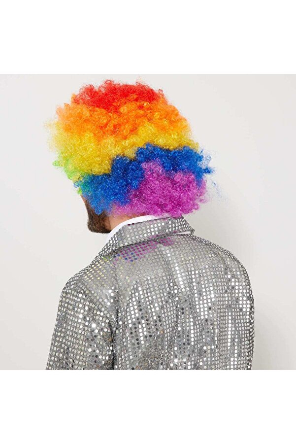 Go İthalat Rengarenk Kıvırcık Afro Bonus Peruk