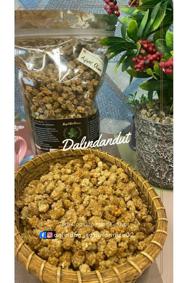 Dalındandut Yeni Mahsül Doğal Kurutulmuş Organik Dut Kurusu 250gr