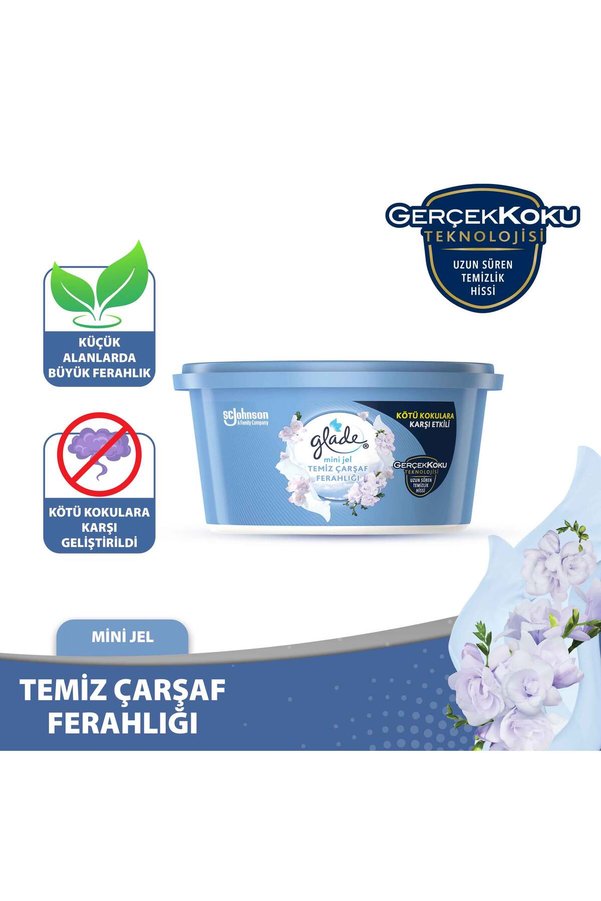Glade Mini Jel Temiz Çarşaf Ferahlığı 70g Dolap Kokusu Kötü Koku Gideren