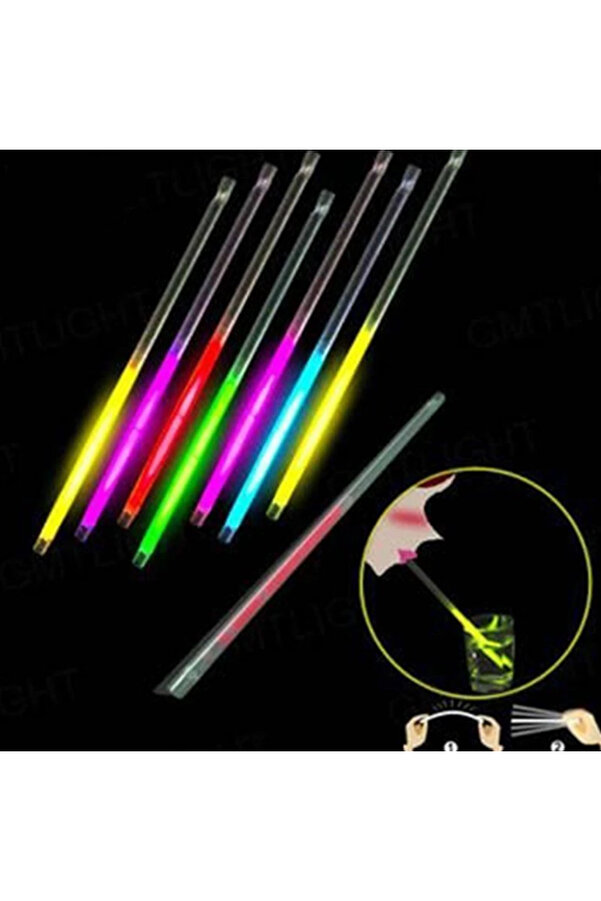 Go İthalat Karanlıkta Parlayan Glow Fosforlu Pi̇pet 3 Renk 3 Adet (4247)