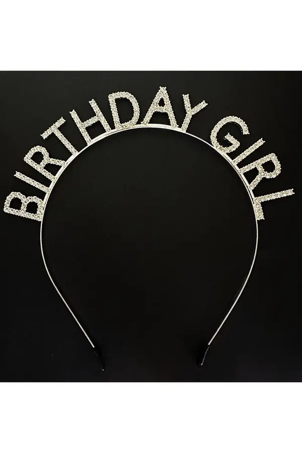 Go İthalat Gümüş Kri̇stal Taşlı Bi̇rthday Gi̇rl Doğum Günü Tacı İthal Ürün A Kali̇te 17X16 Cm (4247)