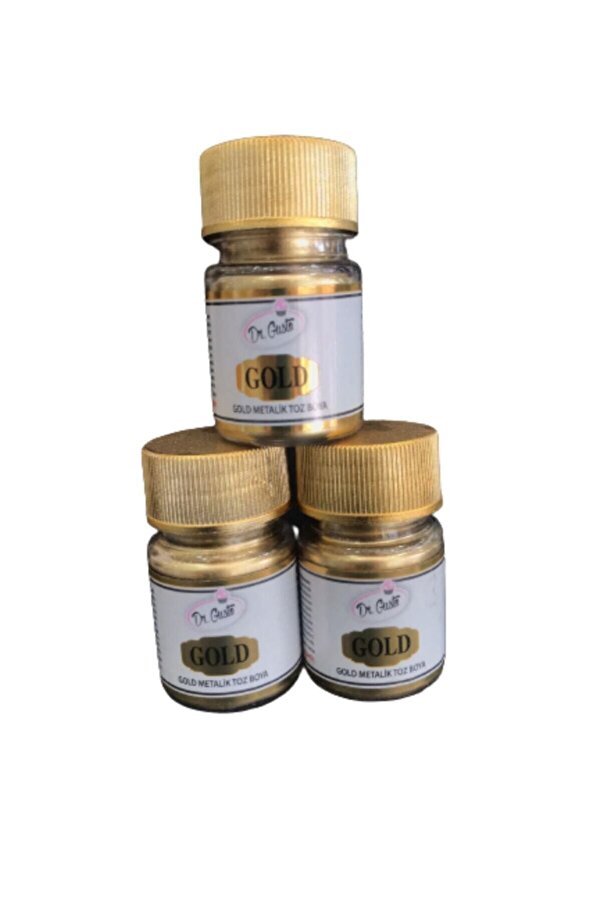 Dr Gusto 3 Lü Set Altın Metali̇k Toz Dekor Boya 10 Gr