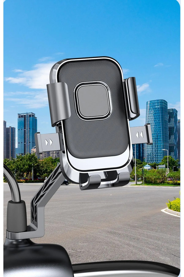 Protonust Ayarlanabilir Bisiklet Scooter Motosiklet Otomatik Tuşlu Motorsiklet Ayna Bağlantılı Telefon Tutucu