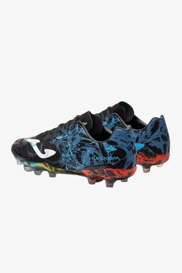 Joma Super Copa 2441 Negro Azul Fırm Ground Erkek Si̇yah Krampon (Çi̇m Zemi̇n) Sups2441Fg