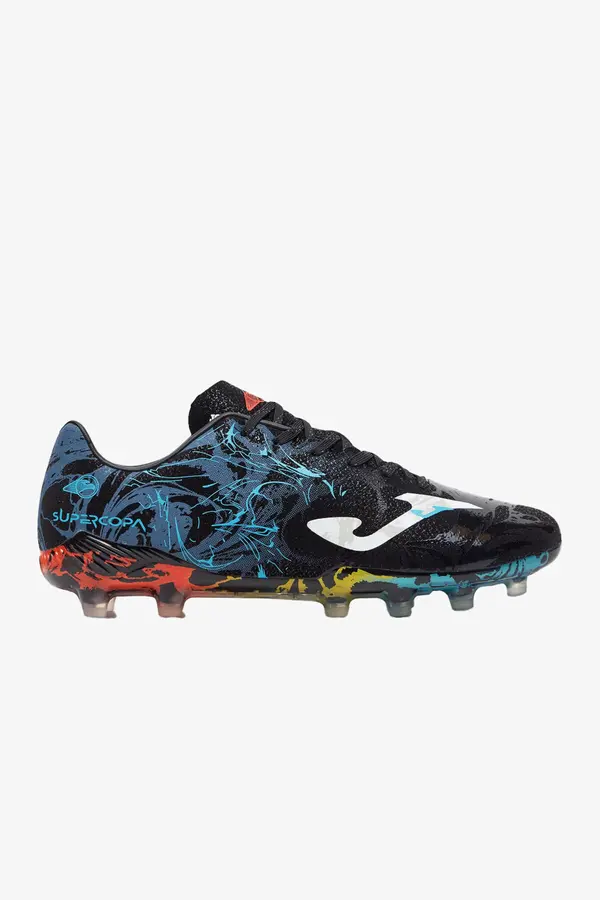 Joma Super Copa 2441 Negro Azul Fırm Ground Erkek Si̇yah Krampon (Çi̇m Zemi̇n) Sups2441Fg