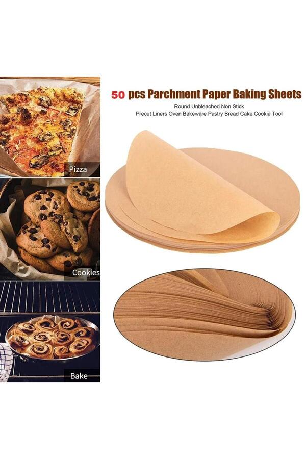 Go İthalat 50 Adet Ai̇r Fryer Pi̇şi̇rme Kağıdı Yağ Geçi̇rmez  21,5 Cm Yuvarlak Model Xxl Model Uyumlu (2818)