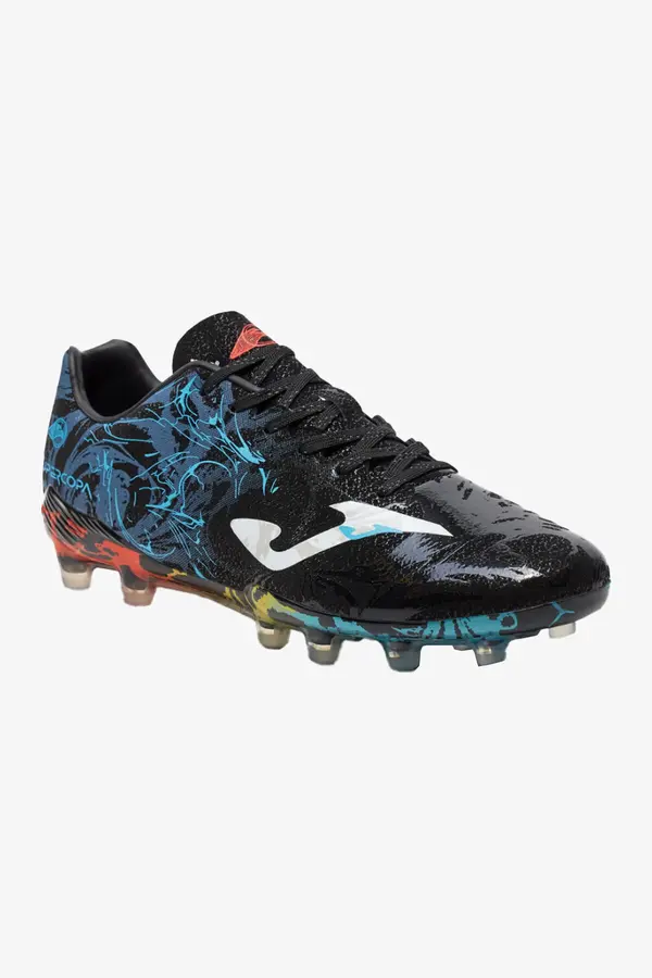 Joma Super Copa 2441 Negro Azul Fırm Ground Erkek Si̇yah Krampon (Çi̇m Zemi̇n) Sups2441Fg
