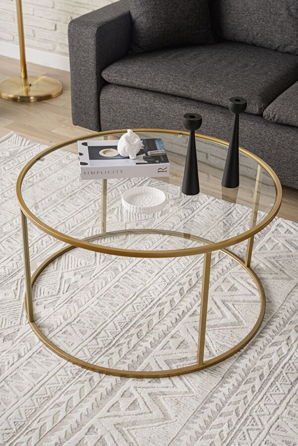 DEKOPRATİK Gold Berlin Orta Sehpa 80cm