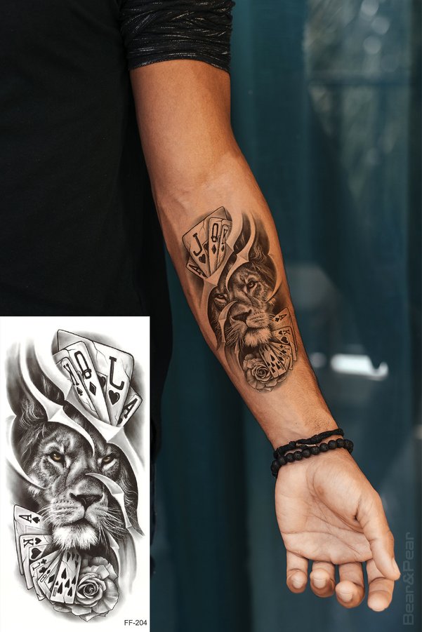 BP Tattoo Aslan İskambil Destesi Geçici Dövme