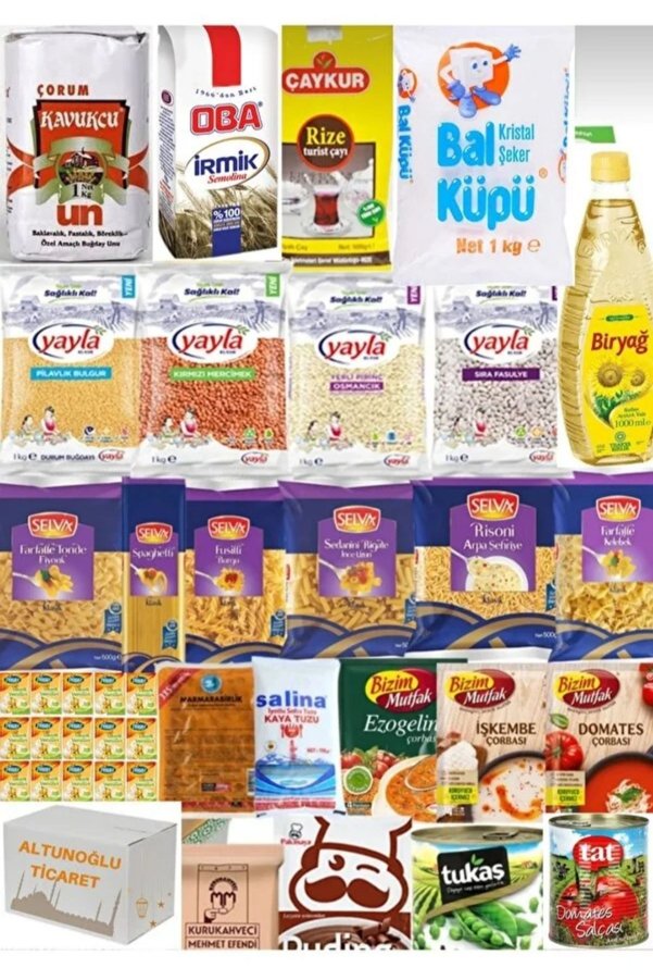 Yayla Ramazan paketi kumanya yardım gıda erzak kolisi lüks paket 25 parça ürün