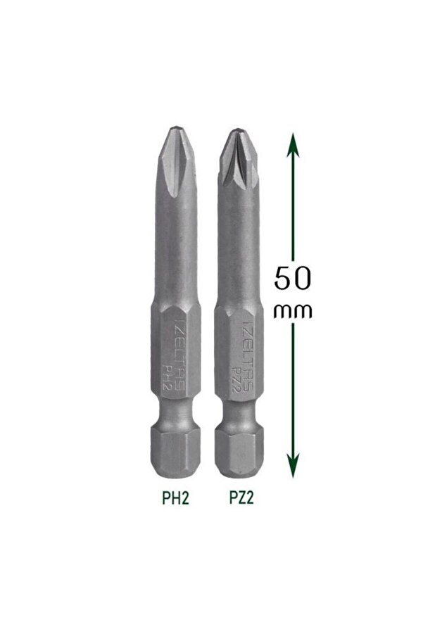 İzeltaş 2'li Yıldız Bits Uç Ph2 Pz2 Matkap Ucu Seti 50 Mm