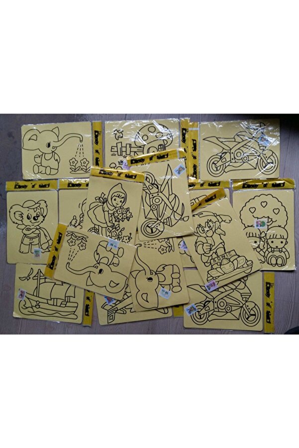 Ai̇rbrush Tattoo Büyük Boy 20 Adet Kum Boyama Seti̇ Kumla Resi̇m Çi̇zme Oyunu