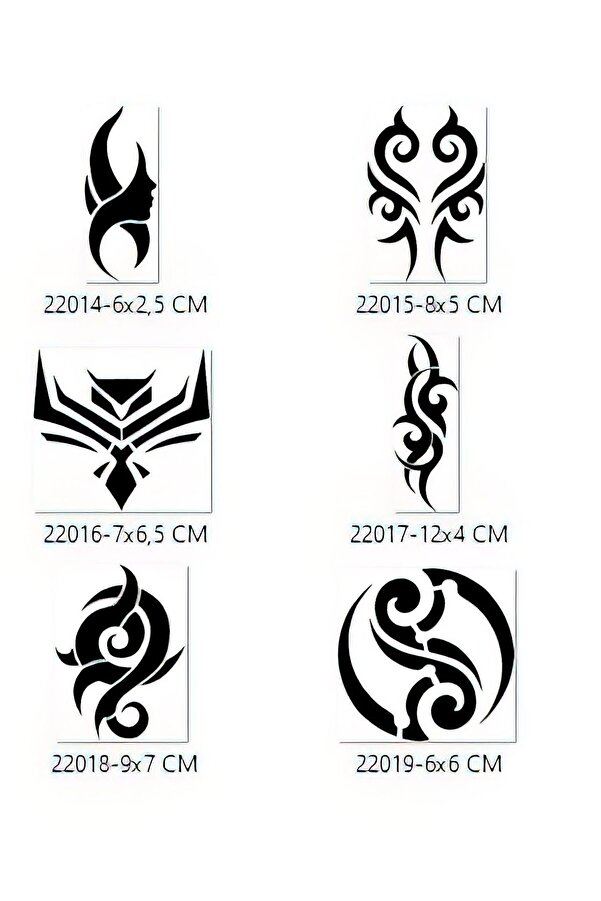 Ai̇rbrush Tattoo Tri̇bal Tasarımlar Geçi̇ci̇ Dövme Şablonu Seti̇ Sadece Desen