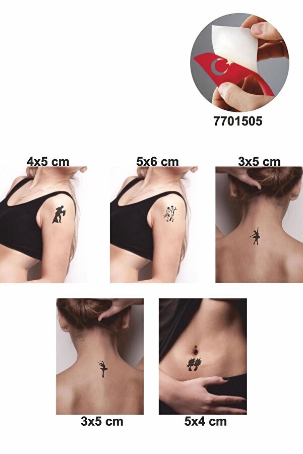 Ai̇rbrush Tattoo Ruhun Dansı 5 Adet Geçi̇ci̇ Dövme Kına Şablonu