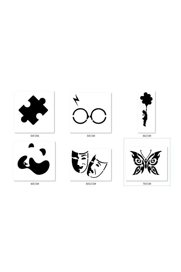 Ai̇rbrush Tattoo Puzzle Panda Geçi̇ci̇ Dövme Şablonu Seti̇ Sadece Desen