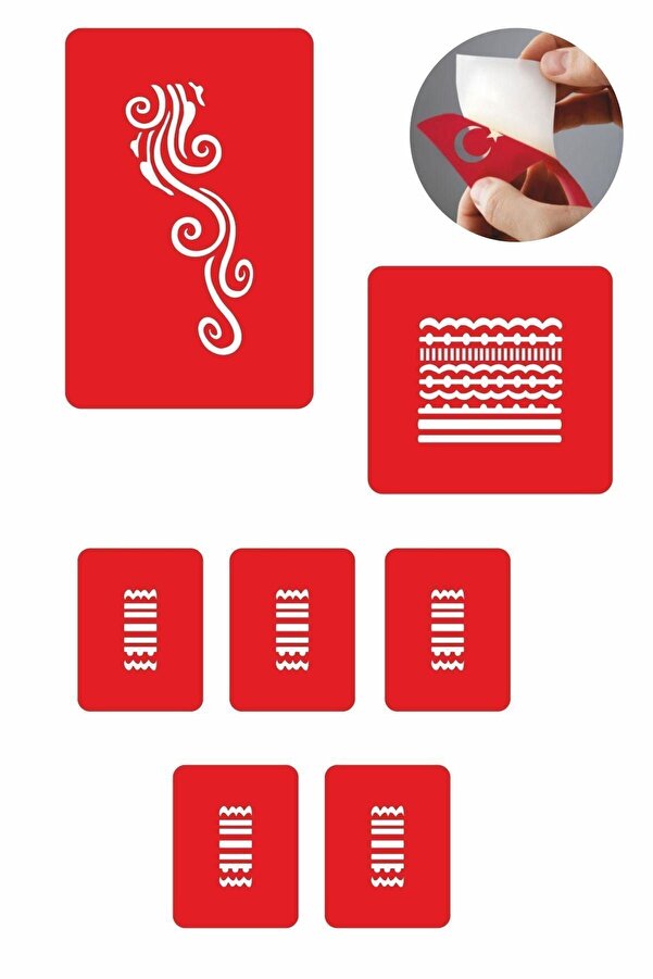 Ai̇rbrush Tattoo Çi̇zgi̇sel Moti̇f 5 Adet Geçi̇ci̇ Dövme Kına Şablonu