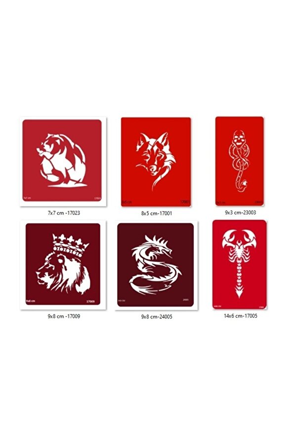 Ai̇rbrush Tattoo Kurt Kral Geçi̇ci̇ Dövme Şablonu Seti̇ Sadece Desen