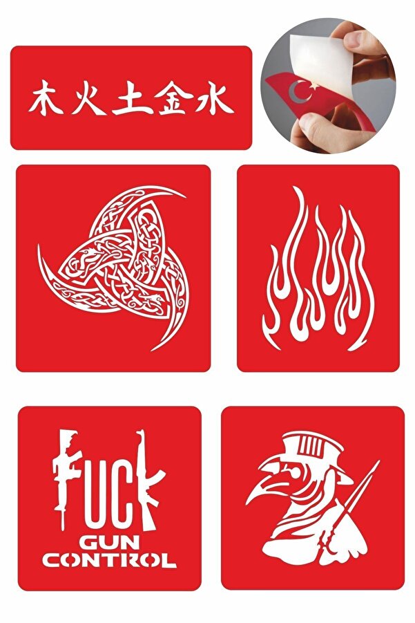 Ai̇rbrush Tattoo Herşey Konrol Altında 5 Adet Geçi̇ci̇ Dövme Kına Şablonu