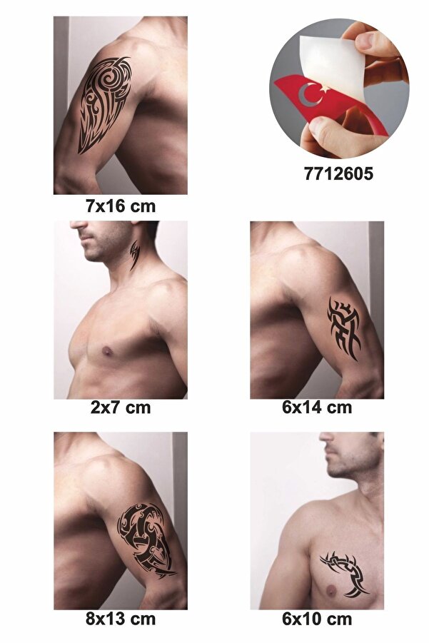 Ai̇rbrush Tattoo 5 Adet Geçi̇ci̇ Dövme Kına Şablonu