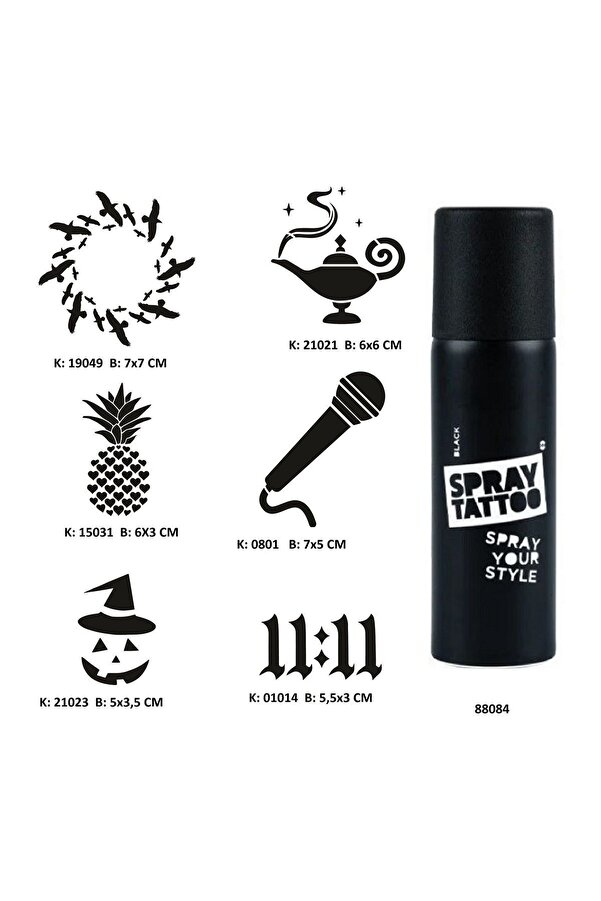 Ai̇rbrush Tattoo Hayalperest Modeller Spray Tattoo Geçi̇ci̇ Dövme Seti̇ Dark Sprey Dövme Ki̇ti̇