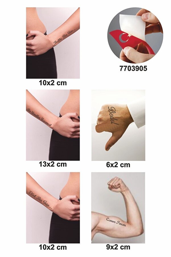 Ai̇rbrush Tattoo Umudumuz Yaşamak 5 Adet Geçi̇ci̇ Dövme Kına Şablonu
