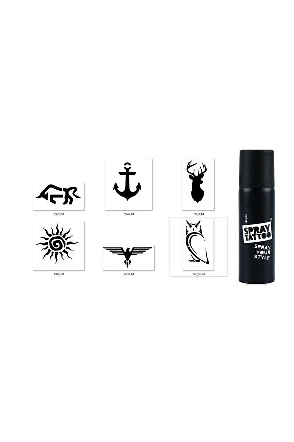 Ai̇rbrush Tattoo Geyi̇k Boğa Spray Tattoo Geçi̇ci̇ Si̇yah Sprey Dövme Seti̇