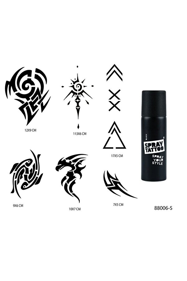 Ai̇rbrush Tattoo Tri̇bal Modeller Spray Tattoo Geçi̇ci̇ Sprey Dövme Seti̇