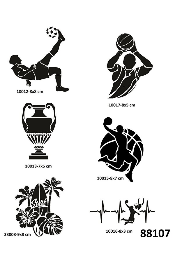 Ai̇rbrush Tattoo Sporcu Modelleri̇ 6 Adet Geçi̇ci̇ Dövme Şablonu Spreysi̇z Sadece Stenci̇l
