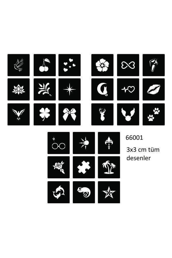 Ai̇rbrush Tattoo Mi̇ni̇mal 27 Adet Kadın Deseni̇ 3 Cm Geçi̇ci̇ Dövme Şablonu