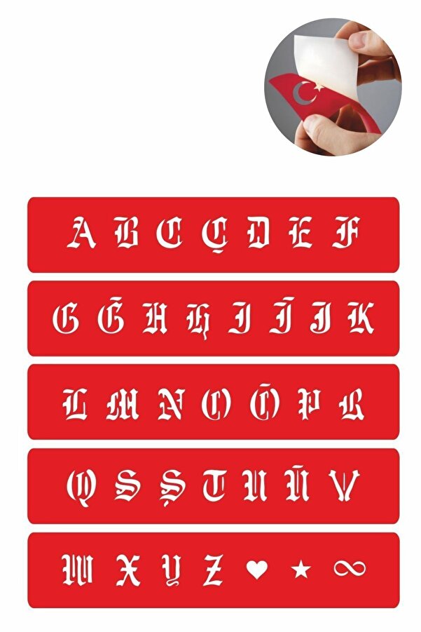 Ai̇rbrush Tattoo Büyük Boy Goti̇k Harf Şablonu Tüm Harfler