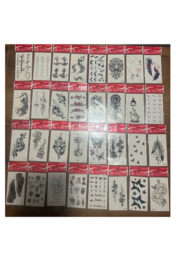 Ai̇rbrush Tattoo 30 Adet Bi̇rden Mi̇ni̇mal Yapıştırma Geçi̇ci̇ Dövme Seti̇ Seri̇8