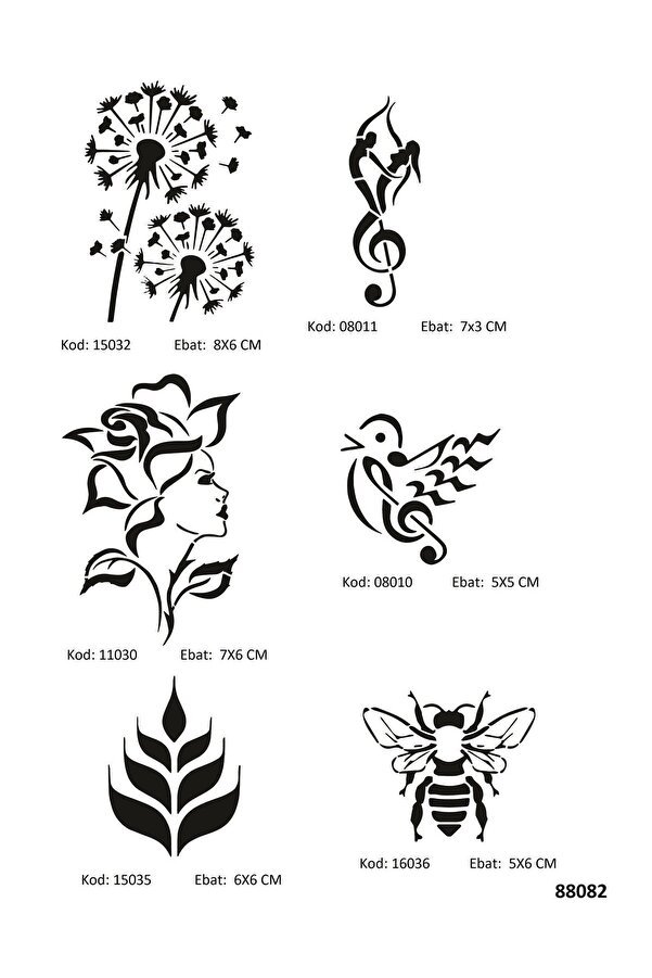 Ai̇rbrush Tattoo Müzi̇k Ve Doğa Geçi̇ci̇ Dövme Şablonları Seti̇ Spreysi̇z
