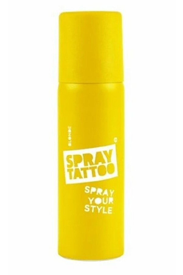 One Spray Tattoo Spray Tattoo Sarı Geçi̇ci̇ Sprey Dövme Şablon Hedi̇yeli̇