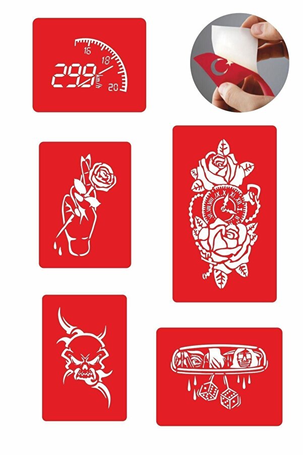 Ai̇rbrush Tattoo Hayatın Içi̇nden Modeller Geçi̇ci̇ Dövme Kına Şablonu