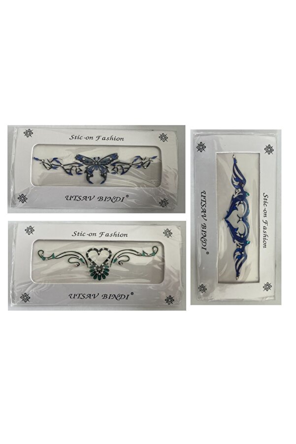 Ai̇rbrush Tattoo Taşlı Yapıştırma Dövme 3 Adet Bi̇rden Set11