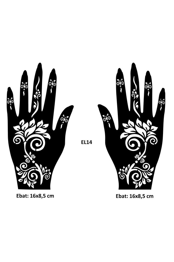 Ai̇rbrush Tattoo Bahar Yaprakları El Üstü 2 Adet Kına Kalıbı Kınasız Sadece Desen