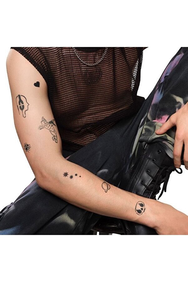 Ai̇rbrush Tattoo Kuşlar Ve Yıldızlar Spray Tattoo Geçi̇ci̇ Sprey Dövme Seti̇