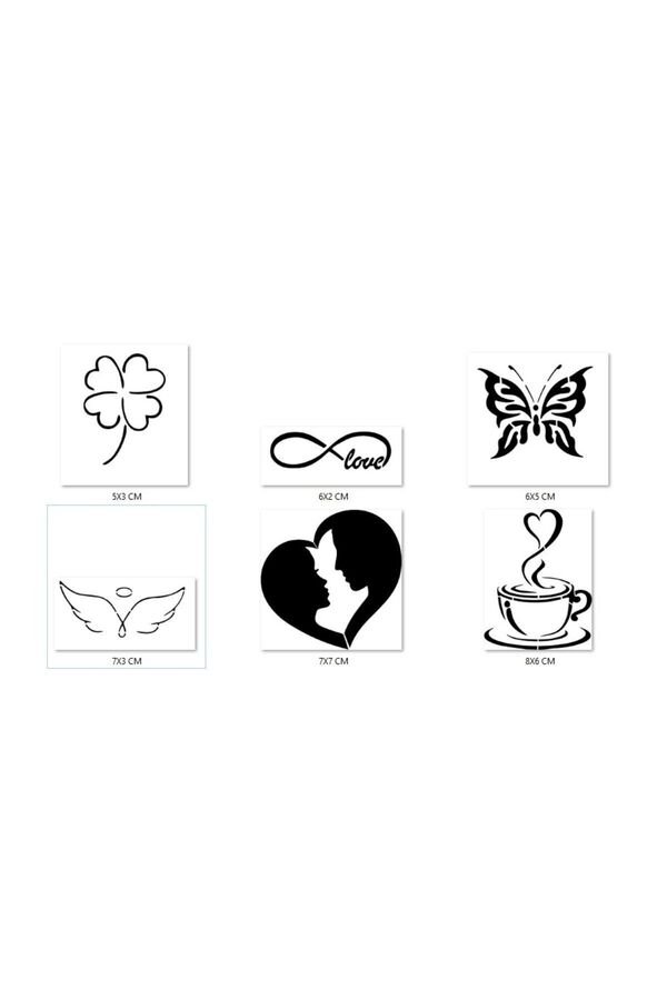 Ai̇rbrush Tattoo Sevgi̇ Modelleri̇ Geçi̇ci̇ Dövme Şablonu Seti̇ Sadece Desen