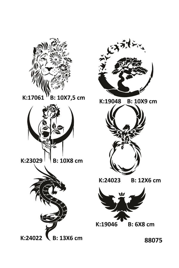 Ai̇rbrush Tattoo Vahşi̇ Güzelli̇kler Geçi̇ci̇ Dövme Kalıpları Seti̇ Spreysi̇z