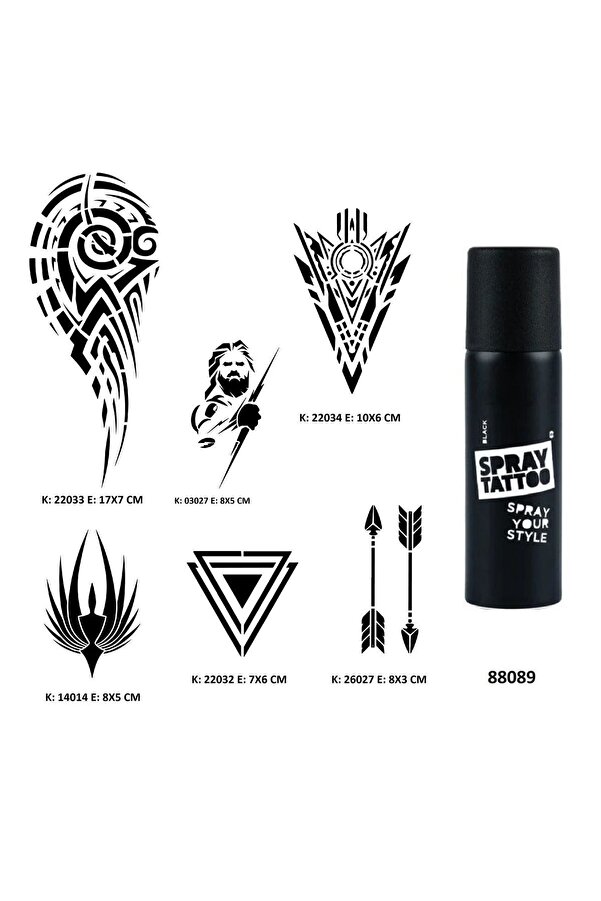 Ai̇rbrush Tattoo Tri̇bal Kol Spray Tattoo Geçi̇ci̇ Dövme Seti̇ Dark Si̇yah Sprey
