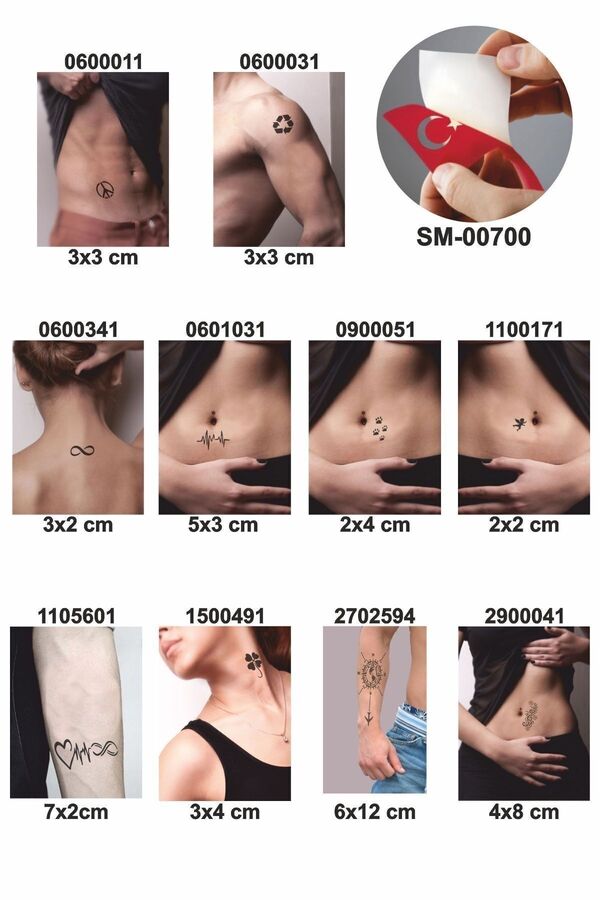 Ai̇rbrush Tattoo Pusula Nabız Geçi̇ci̇ Dövme Şablonları 10 Adet Kampanya Ürünü