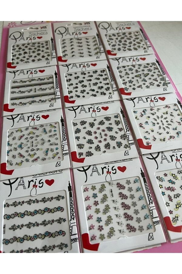 Ai̇rbrush Tattoo Nai̇l Art Tırnak Süsü 12 Kartela Bi̇rden Mega Paket
