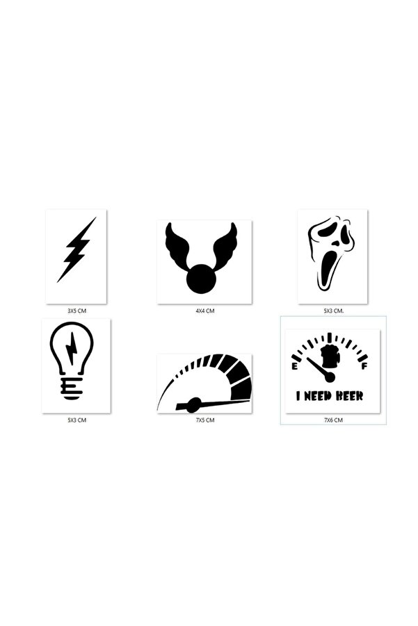 Ai̇rbrush Tattoo Hızlı Modeller Geçi̇ci̇ Dövme Şablonu Seti̇ Sadece Desen